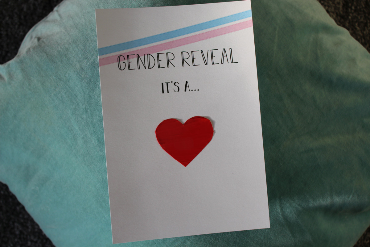 kraskaart maken diy gender reveal