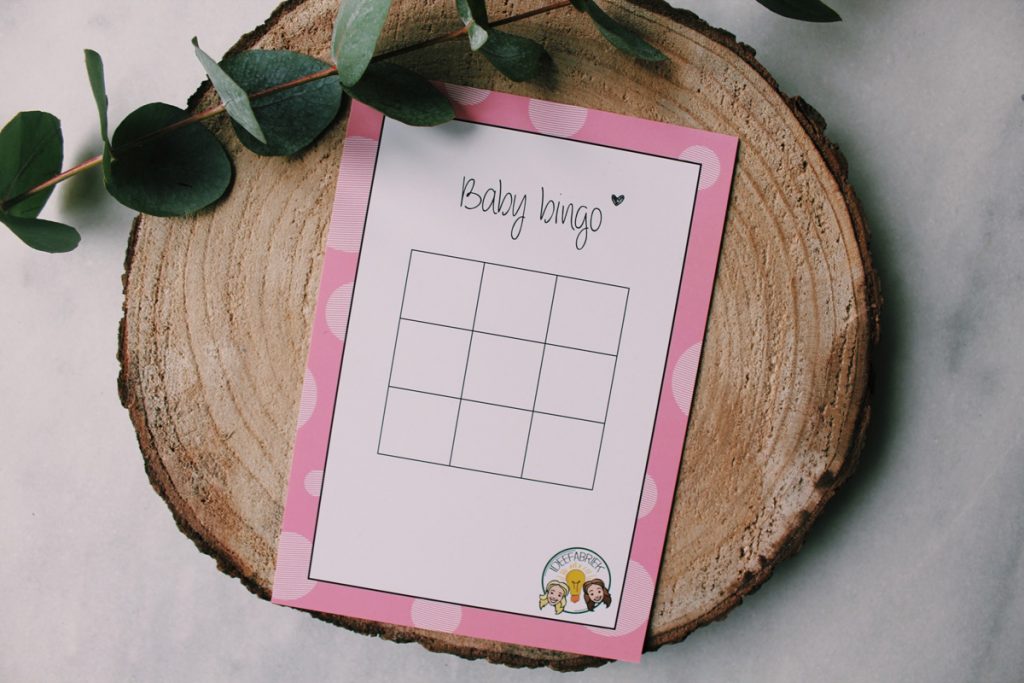 baby bingo roze ideefabriek