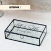 Ideefabriek jubileumcadeau huwelijkscadeaumemory box m zwart glazen box bedrukt gepersonaliseerd trouwen gastenboek enveloppenbox