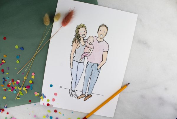 poster illustratie ideefabriek stel cadeau gezin custom made voorbeeld