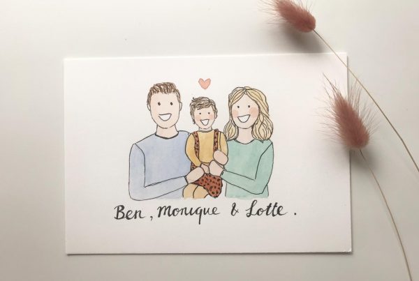 persoonlijke illustratie valentijn cadeau liefde stel koppel jubileum