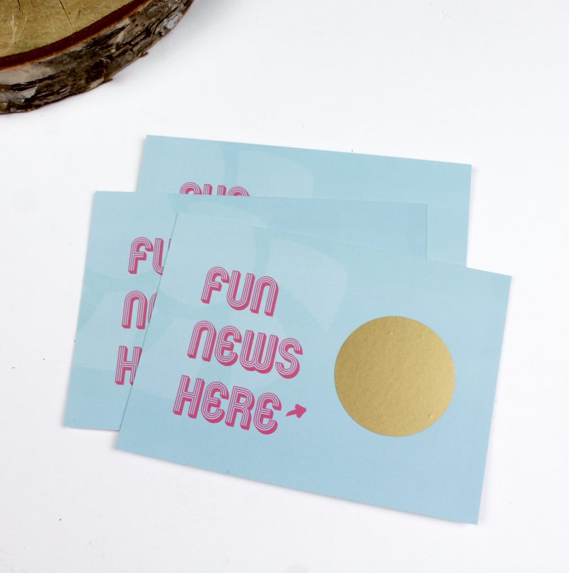 kraskaart kraskaarten fun news here aankondiging zwangerschapsaankondiging ideefabriek voorbeeld