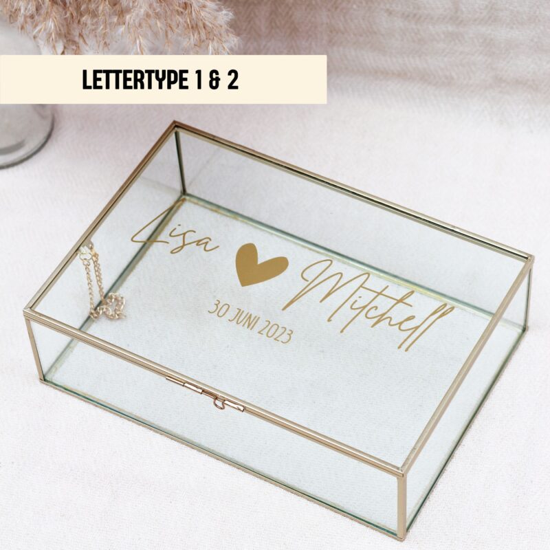 Ideefabriek memorybox l gepersonaliseerd persoonlijk bedrukking goud trouwdag bruiloft enveloppenbox cadeaudoos gastenboek bruidspaar