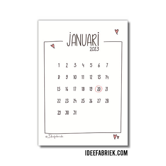 Printable kalender zwangerschapsaankondiging ideefabriek