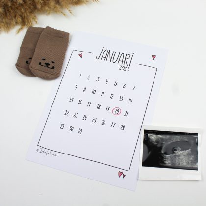 printable kalender zwangerschapsaankondiging ideefabriek