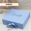 Ideefabriek cadeaubox l met strik blauw gepersonaliseerd bedrukt cadeau giftbox persoonlijk naam