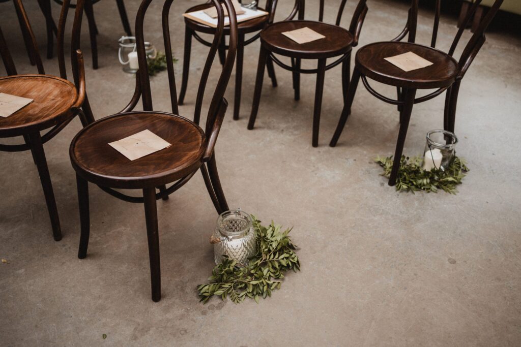 bruiloft ceremonie voorpret bruidspaar