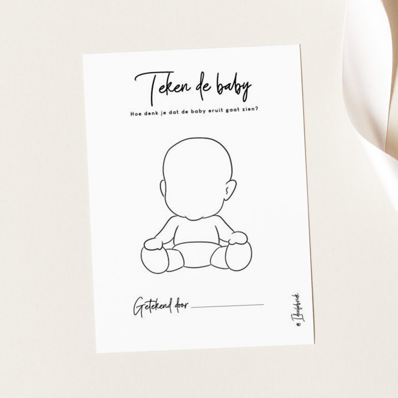Printable Ideefabriek - Babyshower - Teken de baby
