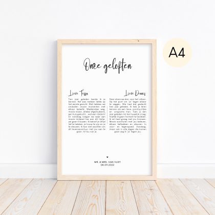 Printable Ideefabriek - Geloften Poster Bruiloft - A4
