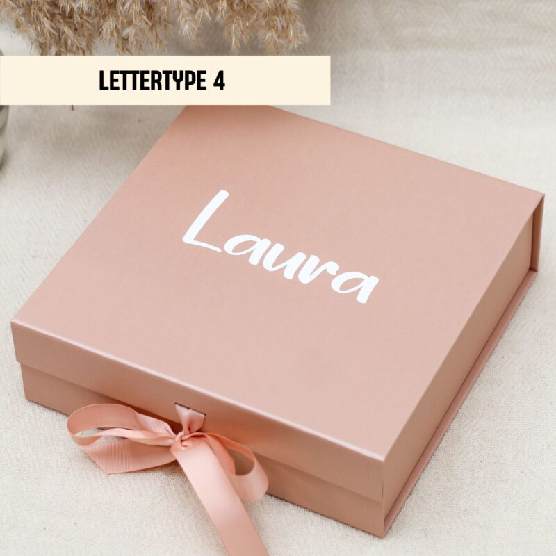 Ideefabriek cadeaubox l roze met strik gepersonaliseerd persoonlijk cadeau giftbox