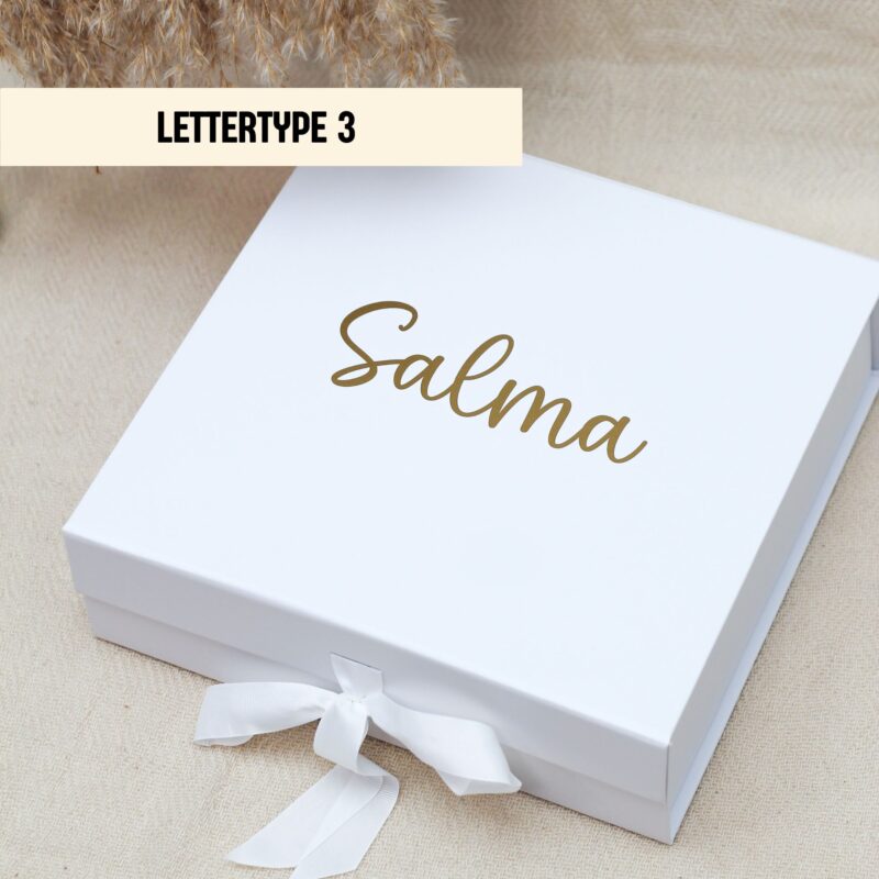 Ideefabriek cadeaubox l wit met strik gepersonaliseerd persoonlijk cadeau giftbox