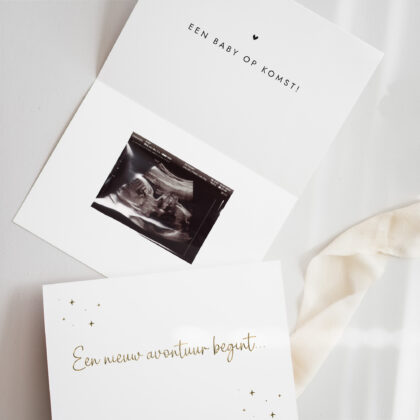 Onthullingskaart echofoto Ideefabriek zwangerschapsaankondiging zwanger echo vertellen