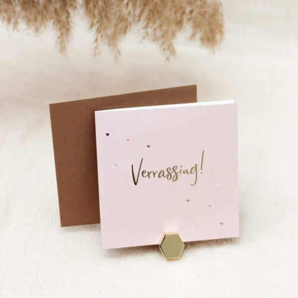 Onthullingskaart verrassing ideefabriek onthullen zwanger getuige ceremoniemeester