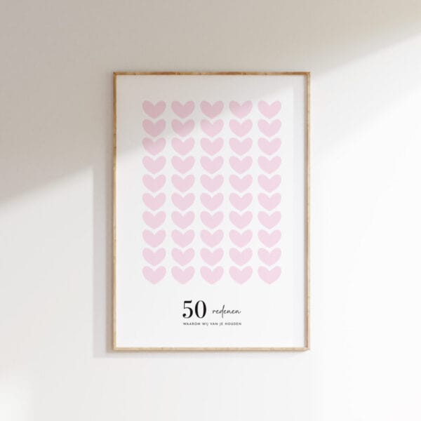 Invulposter - Redenen waarom wij van je houden - Ideefabriek - Roze