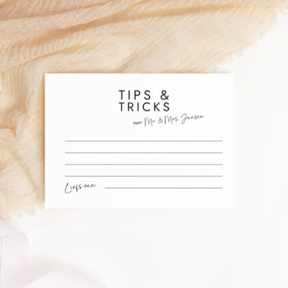 Printable bruiloft Ideefabriek - gastenboek invulkaarten tips en tricks