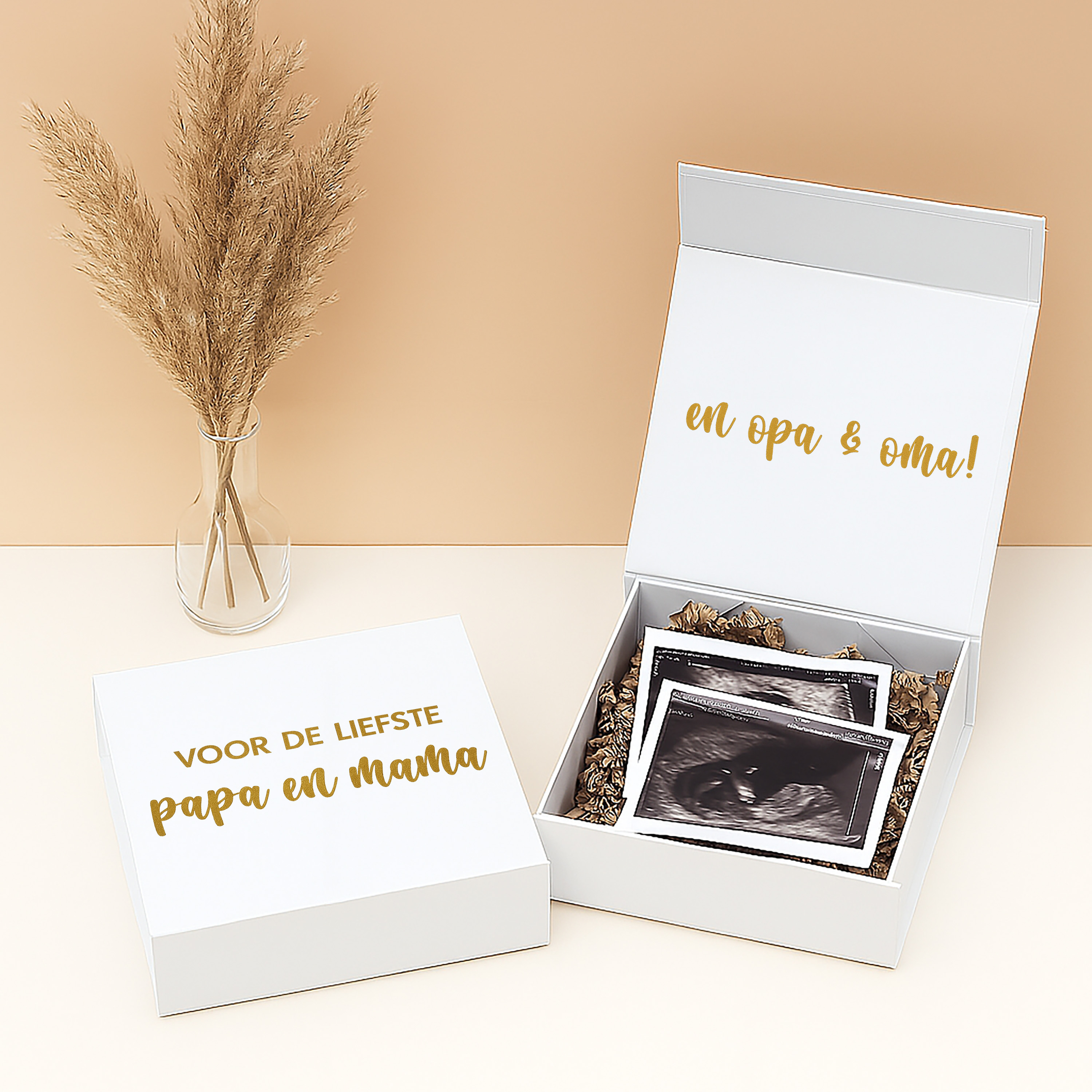 CB-14 Ideefabriek Cadeaubox S voor de liefste papa en mama en opa en oma zwanger zwangerschapsaankondiging echo ouders schoonouders