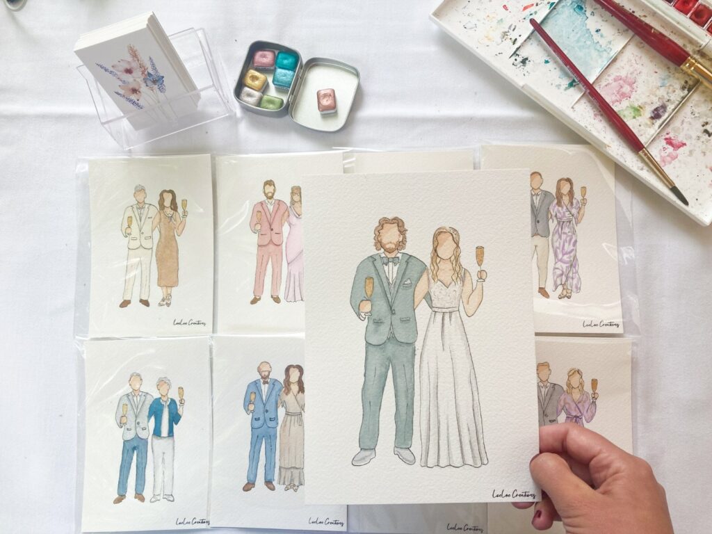 Uniek trouwbedankje live illustrators bruiloft Ideefabriek LoeLoe Creations