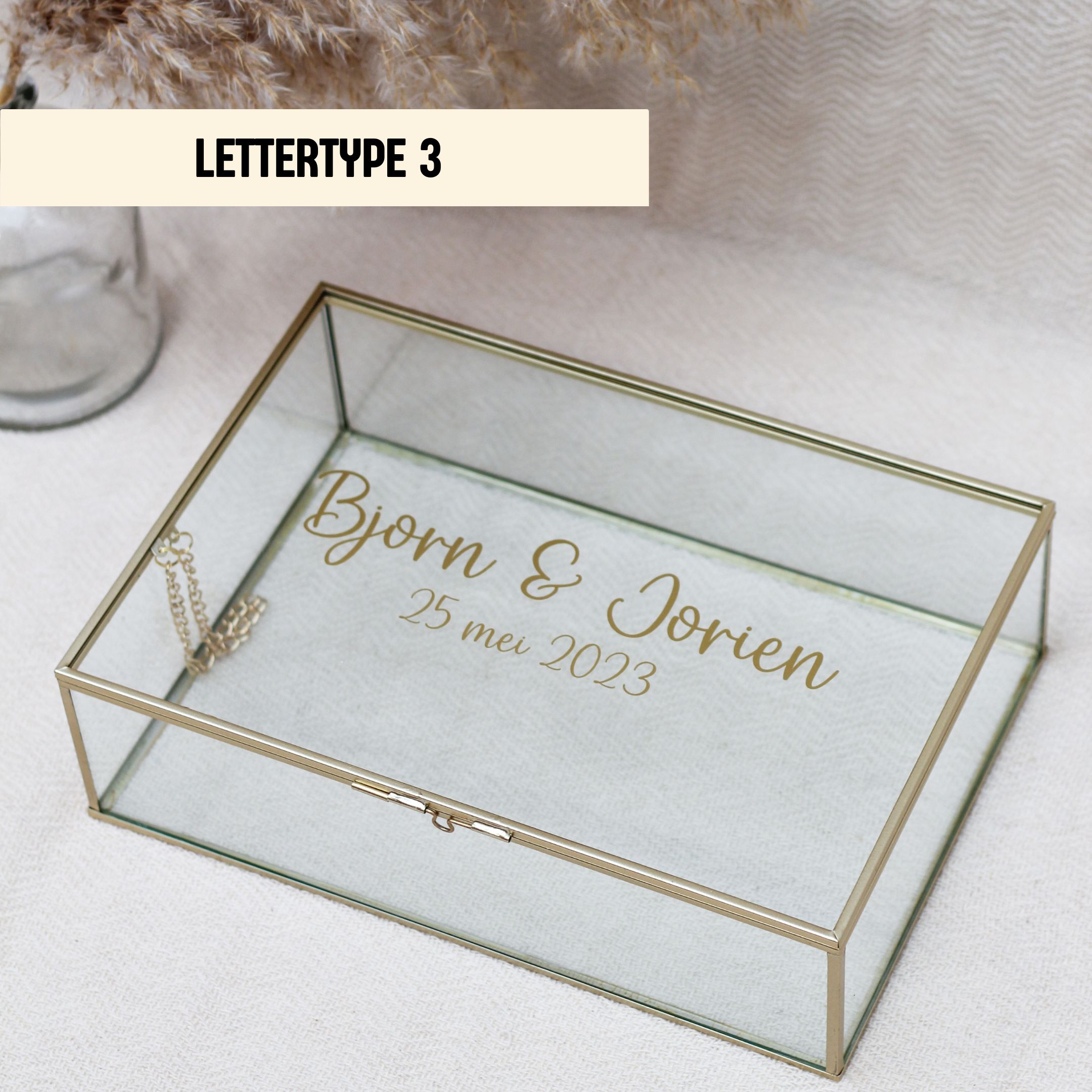 Gepersonaliseerde glazen box L - Gastenboek - Afbeelding 5