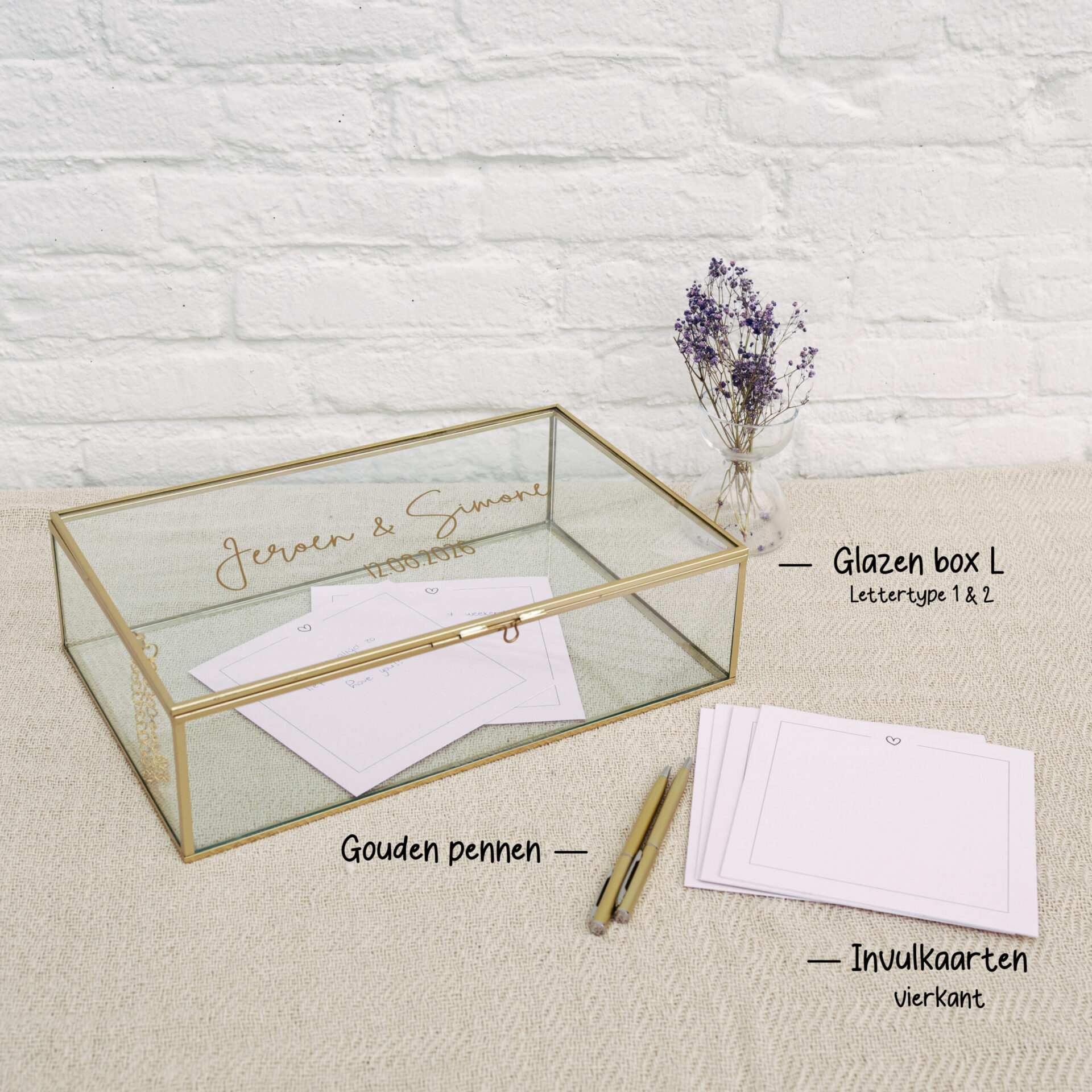 Invulkaarten (25st) - Gastenboek - Eigen tekst - Vierkant - Afbeelding 2