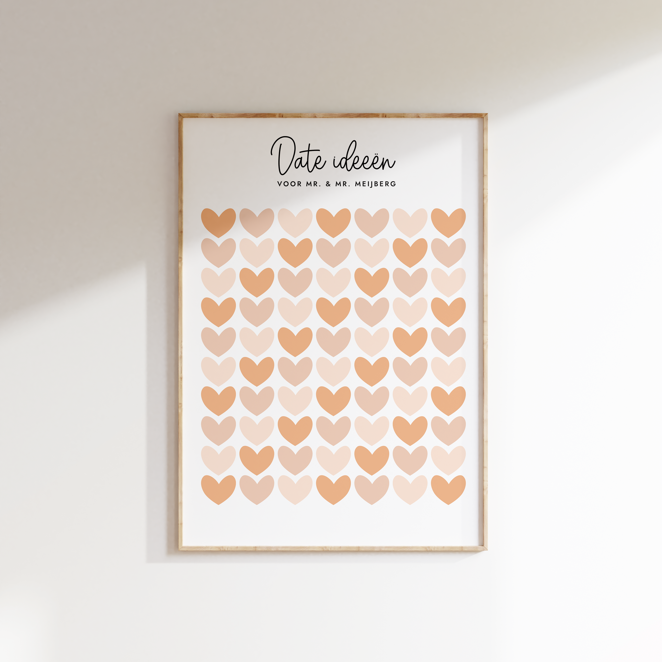 Ideefabriek gastenboek poster alternatief date ideeen poster beige