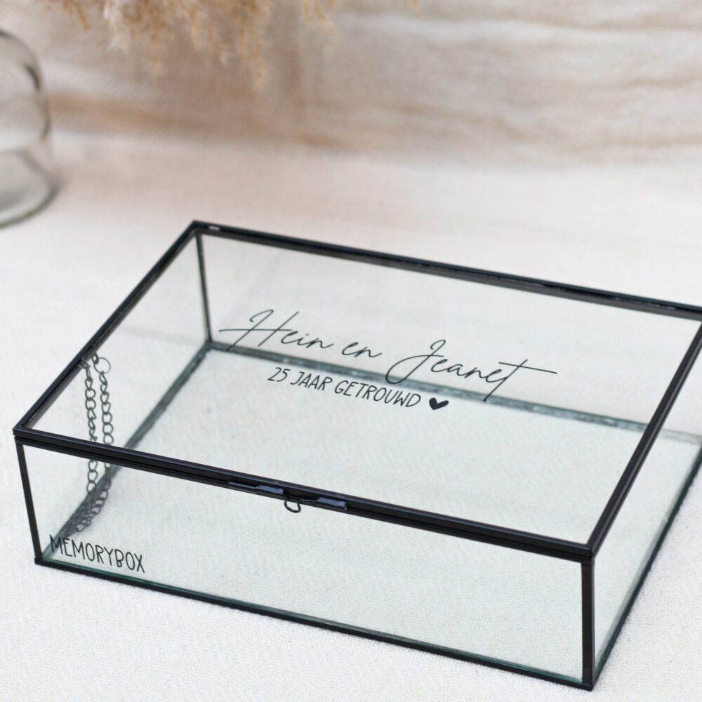 Memorybox L 25 jaar getrouwd cadeau origineel cadeau idee gepersonaliseerd