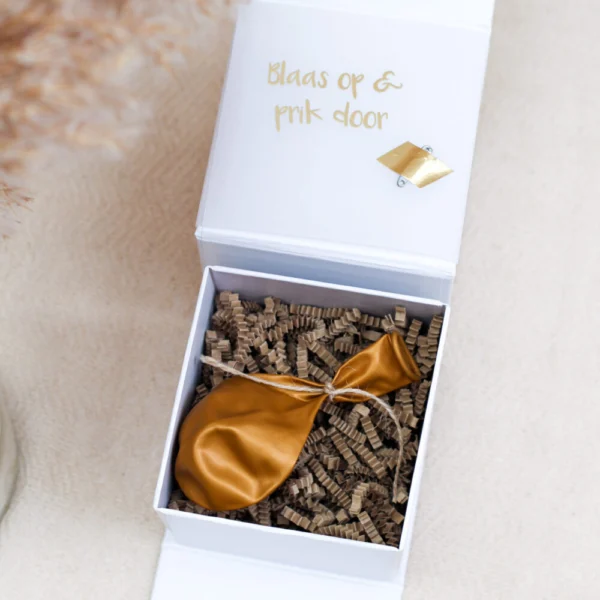 Onthullingsbox Ideefabriek verrassing in ballon cadeau gepersonaliseerd giftbox