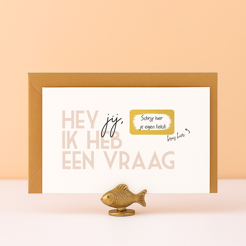 KR-1 Ideefabriek kraskaart ik heb een vraag zwangerschapsaankondiging trouwrollen vragen