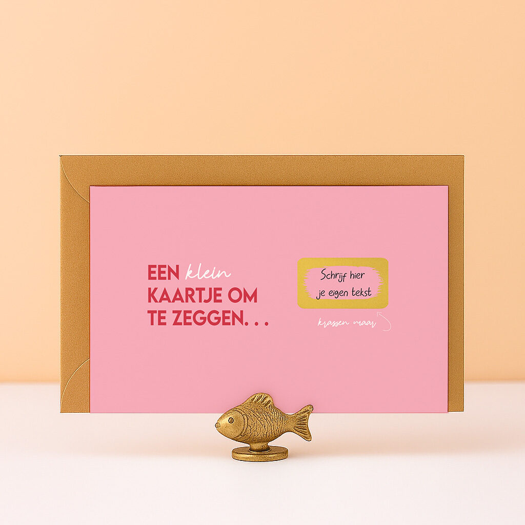 KR-10 Ideefabriek kraskaart roze klein kaartje zwangerschapsaankondiging cadeaubon vragen origineel tegoedbon cadeau zwanger