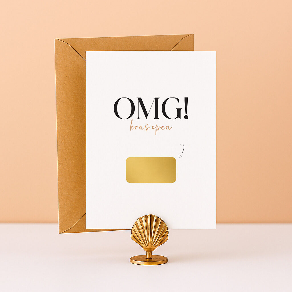 KR-12 Ideefabriek kraskaart OMG zwanger zwangerschapsaankondiging wij krijgen een baby kaart