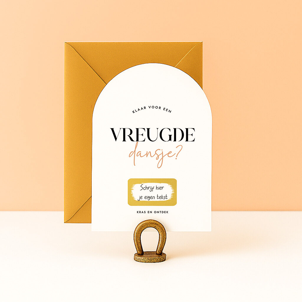 KR-18 Ideefabriek kraskaart vreugdedansje zwangerschapsaankondiging ik ben zwanger