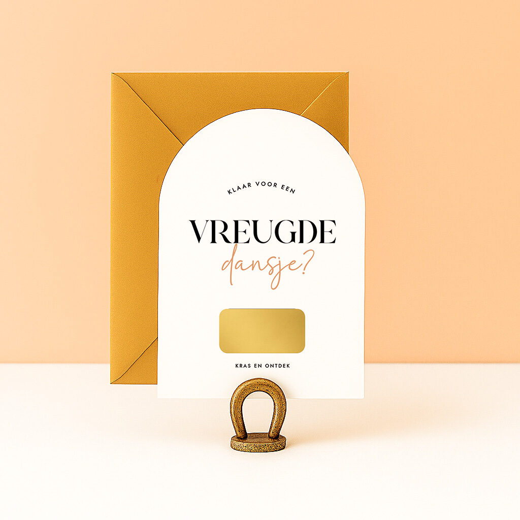KR-18 Ideefabriek kraskaart vreugdedansje zwangerschapsaankondiging zwanger