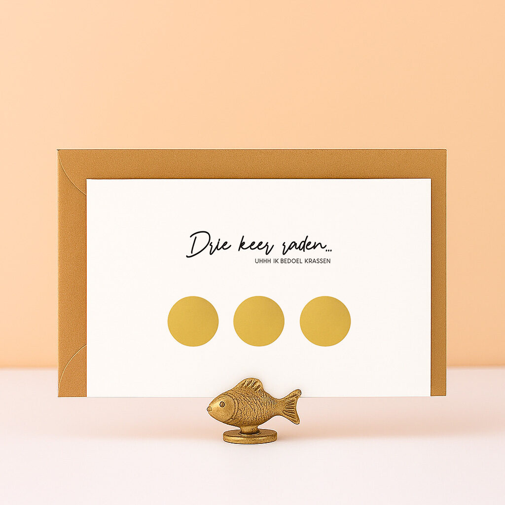 KR-19 Ideefabriek kraskaart drie keer raden zwanger zwangerschapsaankondiging