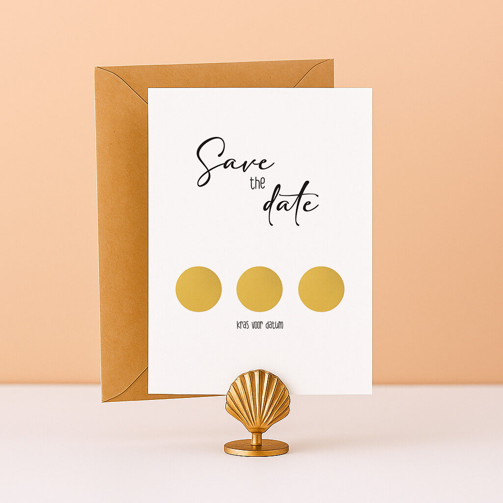 KR-20 Ideefabriek Save the date kraskaart uitgerekende datum zwangerschapsonthulling zwangerschapsaankondiging zwanger