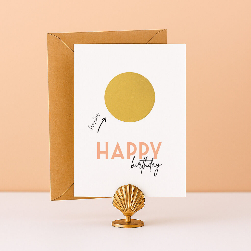 KR-4 Ideefabriek kraskaart happy birthday cadeaubon giftcard origineel kaart verjaardag