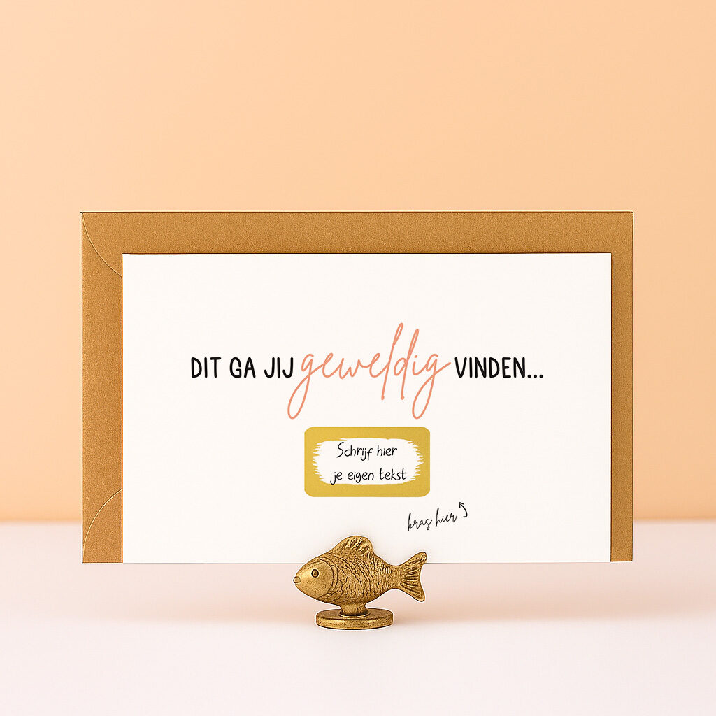 KR-7 Ideefabriek kraskaart ga je geweldig vinden zwangerschapsaankondiging tegoedbon cadeaubon origineel cadeau