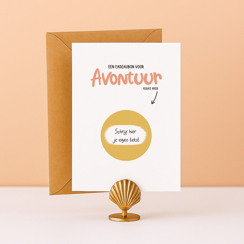 KR-9 Ideefabriek kraskaart bon voor avontuur tegoedbon cadeaubon cadeau kaart