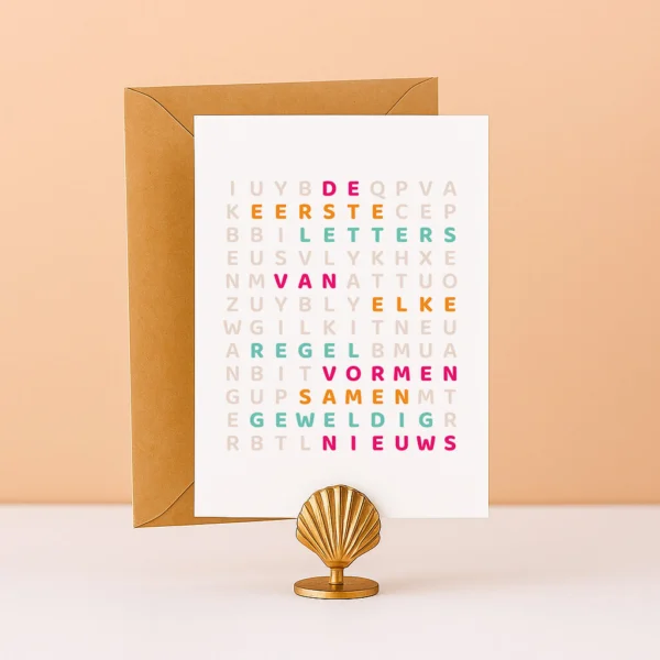 LK-1 Letterkaart Ideefabriek zwangerschapsaankondiging unieke kaart ik ben zwanger vierkant