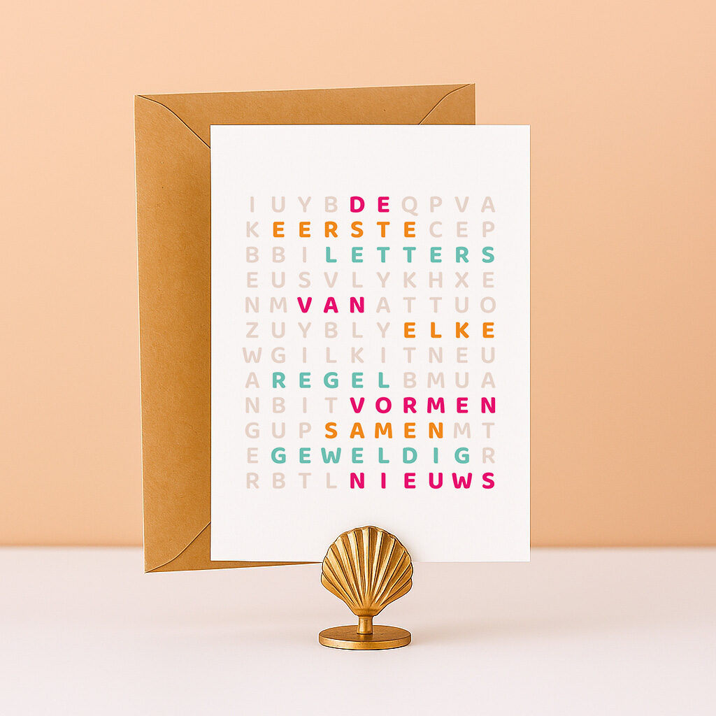 LK-1 Letterkaart Ideefabriek zwangerschapsaankondiging unieke kaart ik ben zwanger vierkant