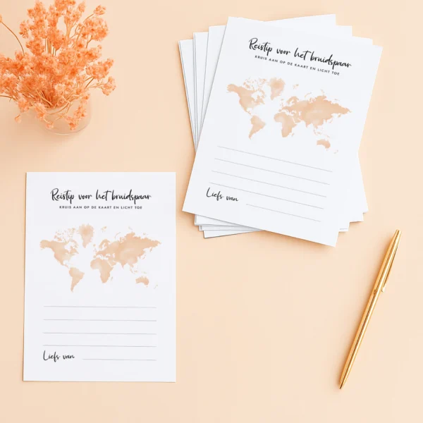 IN-5 Ideefabriek invulkaarten reistips gastenboek origineel gastenboek bruiloft bruidspaar reistip
