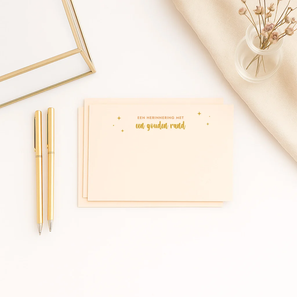 IN-6 Ideefariek gastenboek invulkaart herinnering met een gouden rand bruiloft verjaardag begrafenis herinneringen delen gasten bruidspaar