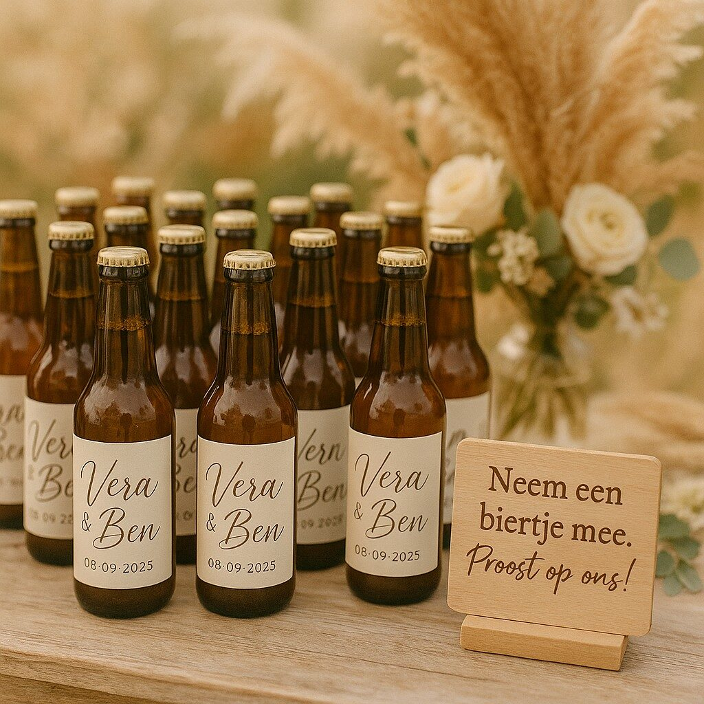 Ideefabriek trouwbiertje gepersonaliseerd biertje huwelijksbedankje trouwbedankje