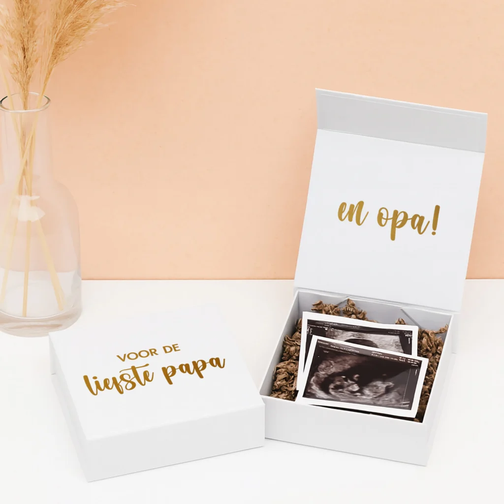 CB-31 Ideefabriek cadeaubox zwanger zwangerschapsaankondiging vader opa voor de liefste papa en opa echo ouders V2