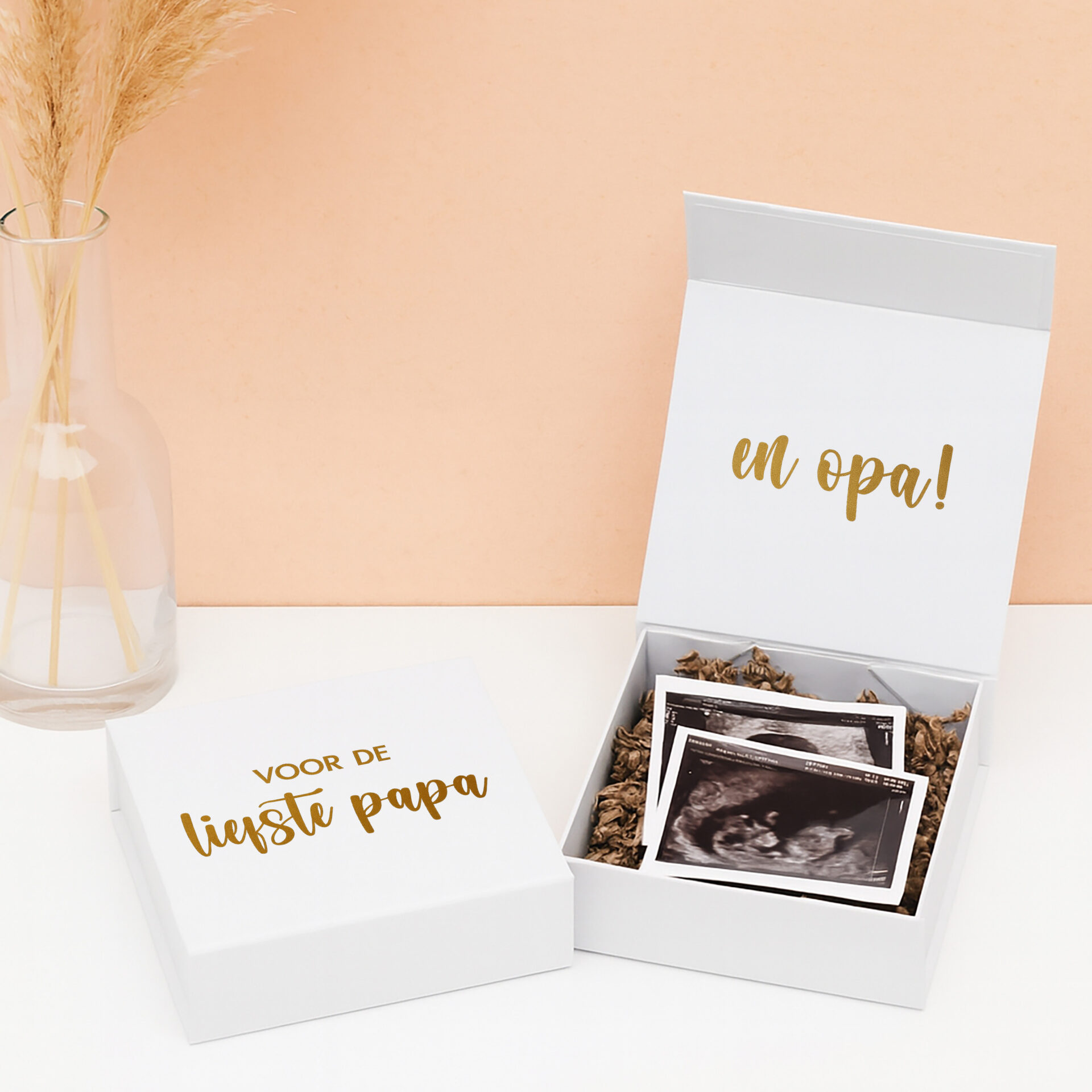 CB-31 Ideefabriek cadeaubox zwanger zwangerschapsaankondiging vader opa voor de liefste papa en opa echo ouders V2