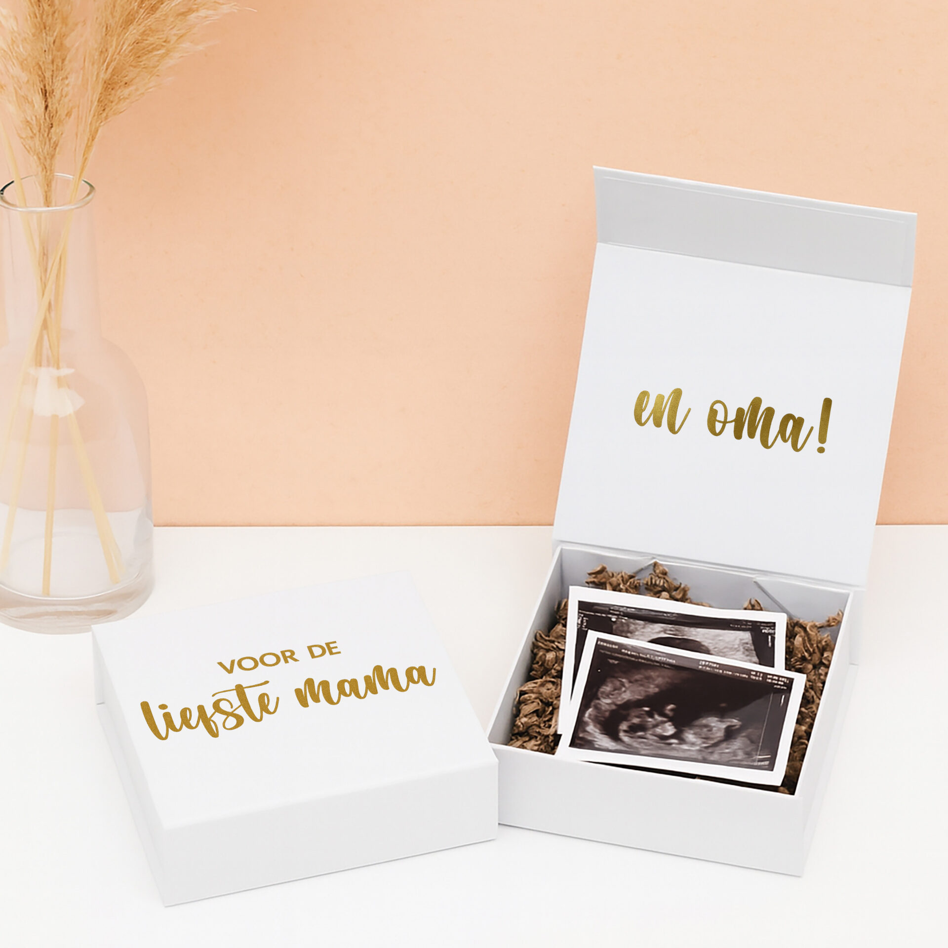 CB-32 Ideefabriek zwanger zwangerschapsaankondiging cadeaubox voor de liefste mama oma moeder ouders echo V2