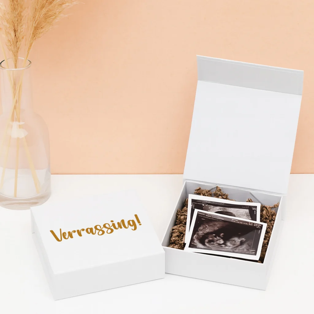 CB-34 Ideefabriek cadeaubox S verrassing zwanger zwangerschapsaankondiging echo familie gezin ouders V2