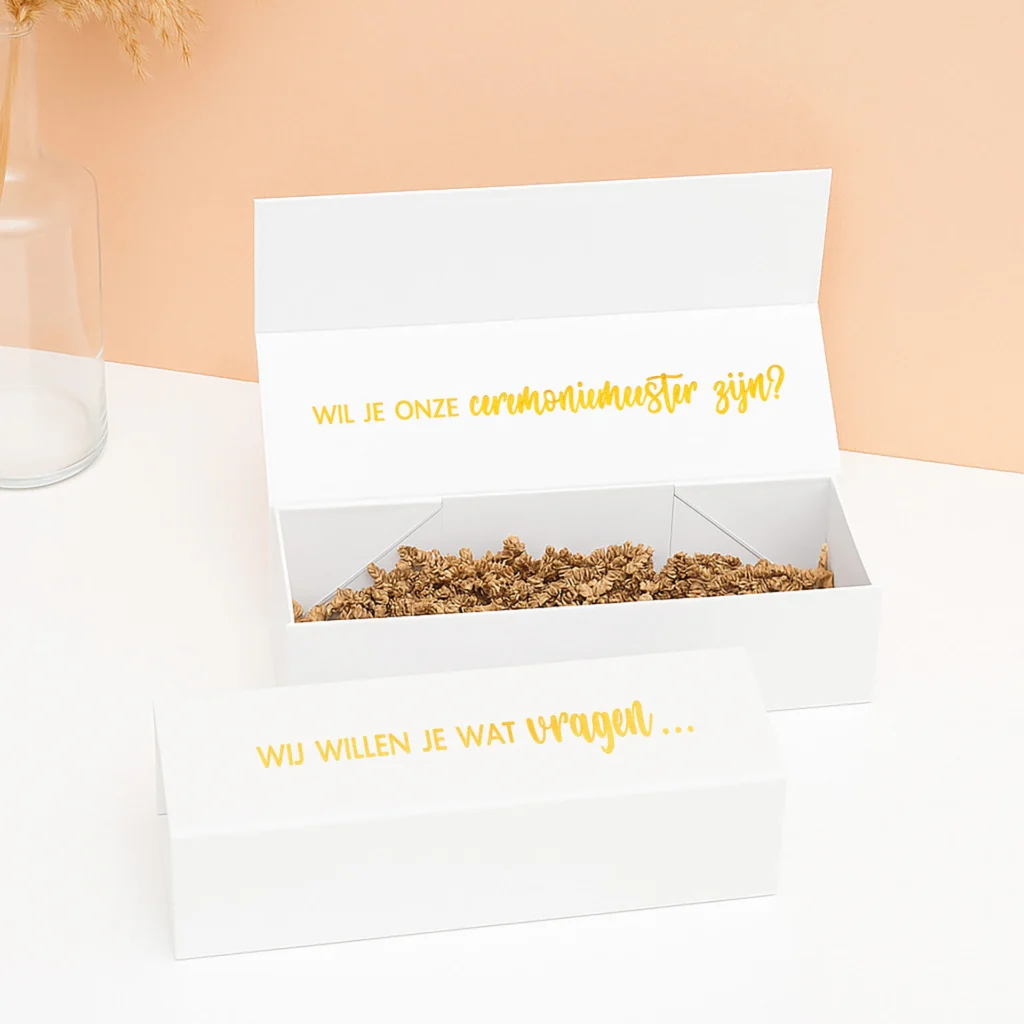 CB-9 Ideefabriek wijndoos wijnbox wil je onze ceremoniemeester zijn ceremoniemeester vragen bruiloft champagne wijn giftbox