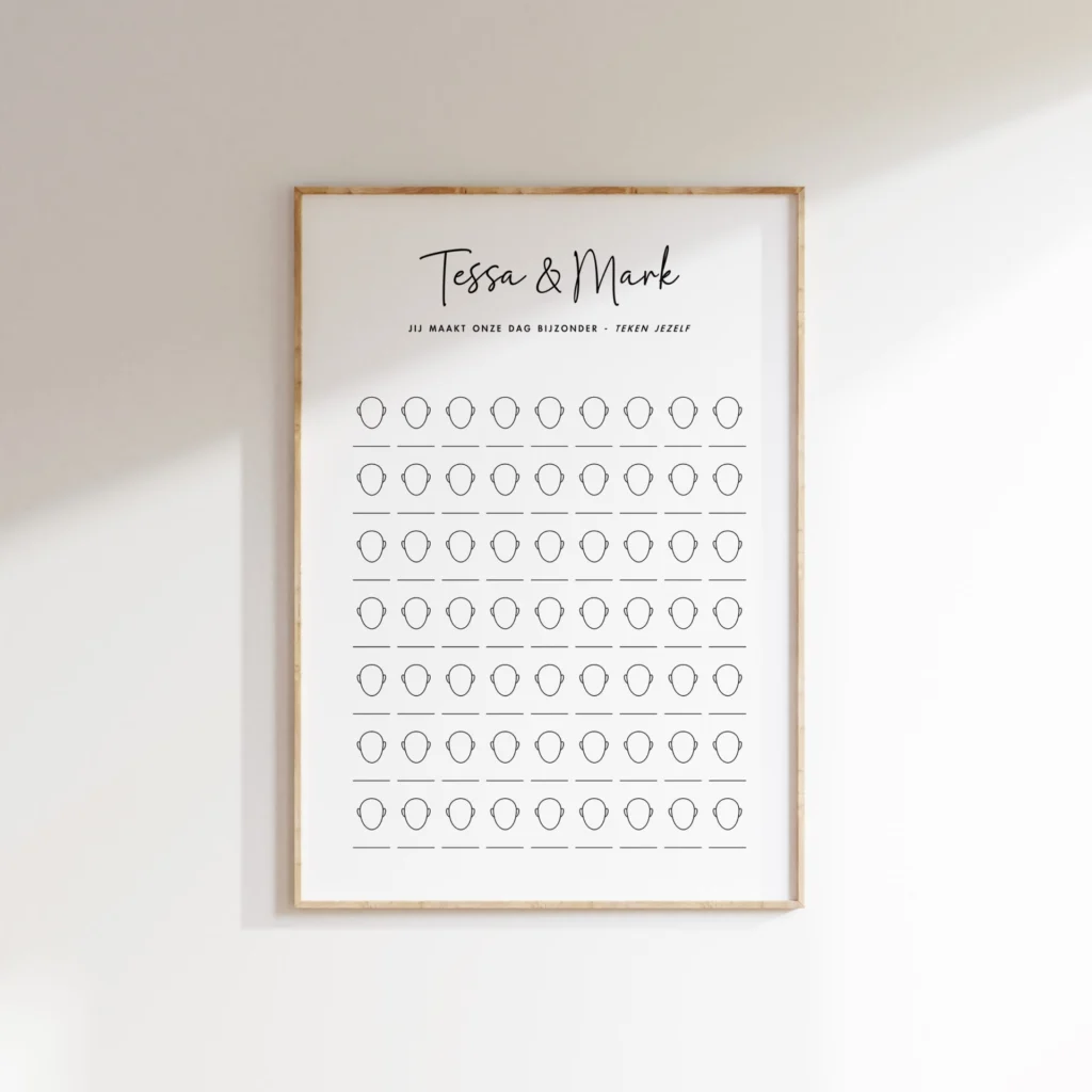 Ideefabriek Gastenboek bruiloft origineel alternatief poster teken jezelf gasten
