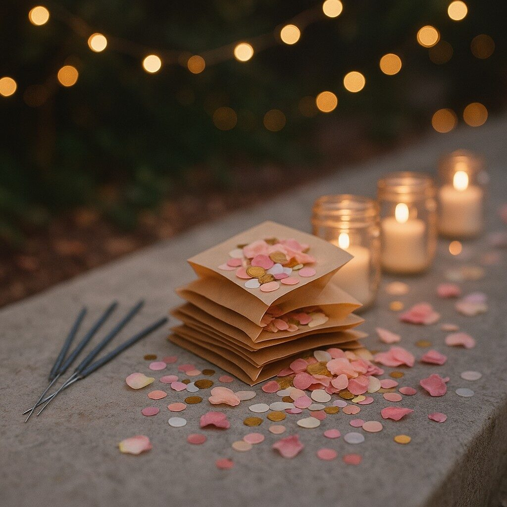 Ideefabriek afscheid nemen bruidspaar tips bruiloft sterretjes confetti