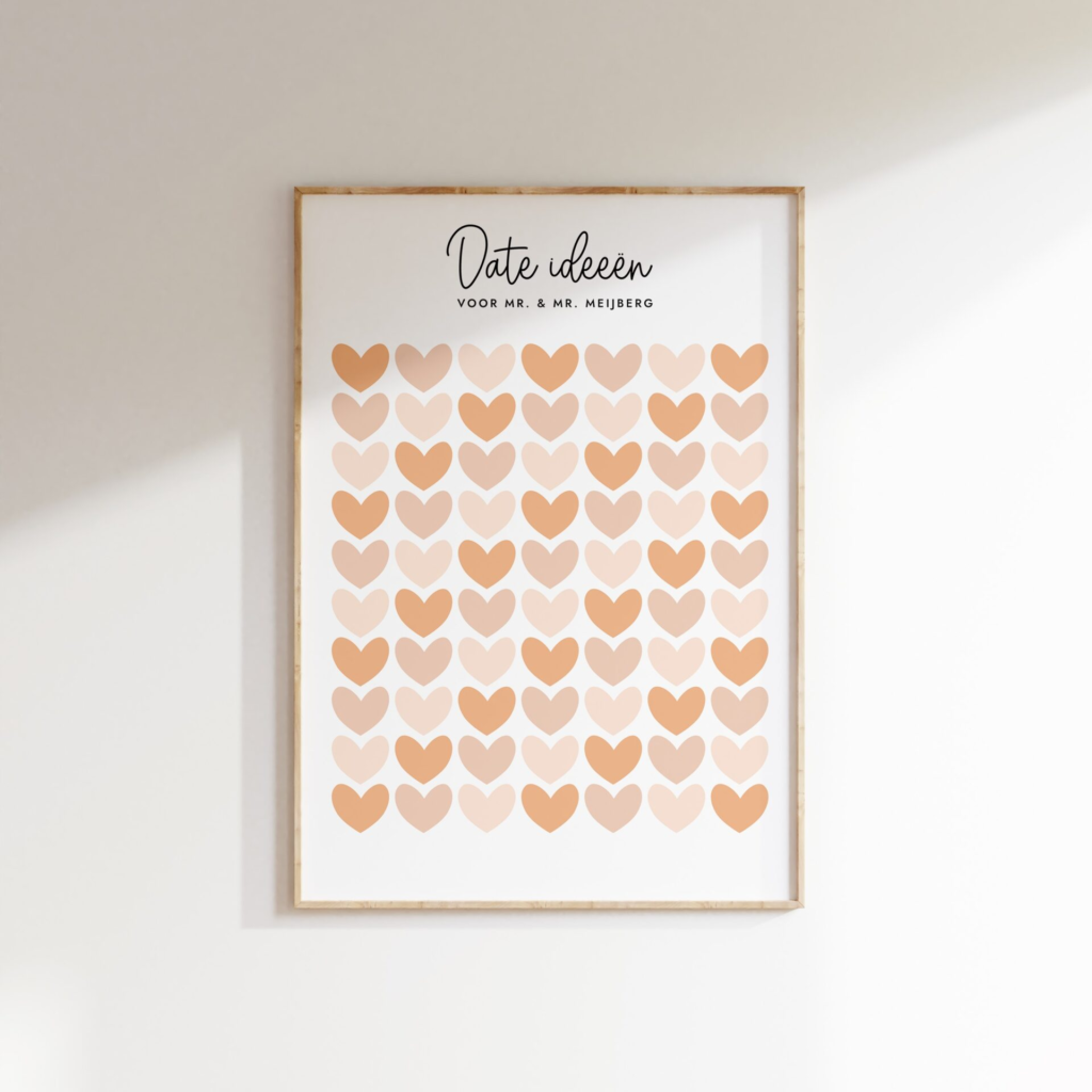 Ideefabriek gastenboek poster alternatief date ideeen poster beige