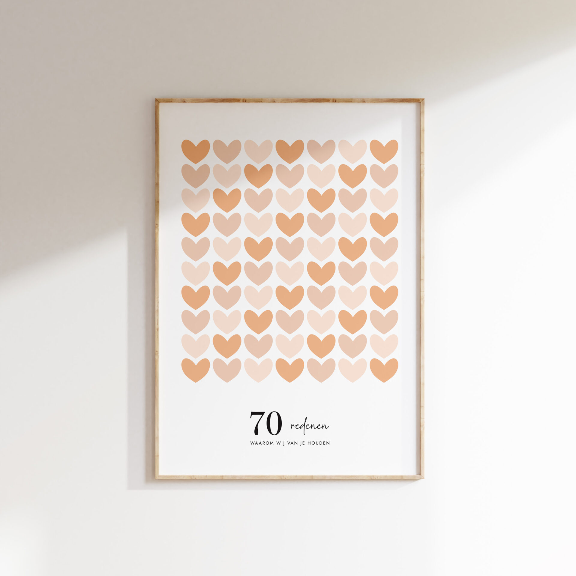 Invulposter Verjaardag - 70 redenen waarom we van je houden - Ideefabriek - Beige